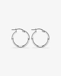 15mm Flat Round Hoop Earrings in 10kt White Gold