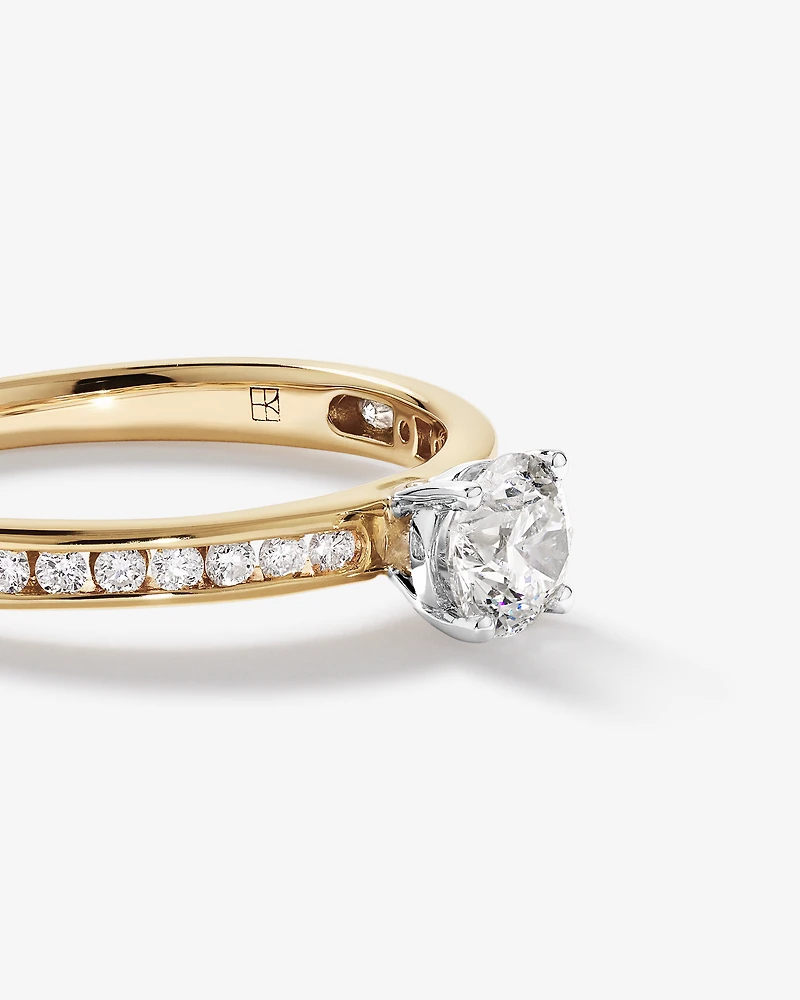 Carat TW Round Brilliant Signature 101 Diamond Ring in 14kt Yellow & White Gold