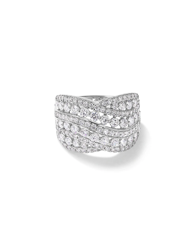 2.00 Carat TDW Laboratory-Grown Diamond Crossover Ring in 10kt White Gold