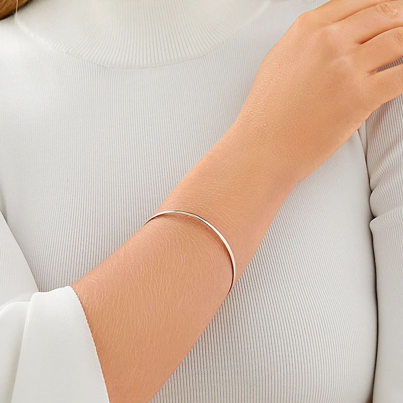 Bracelet jonc en or rose 10 K de 65 mm