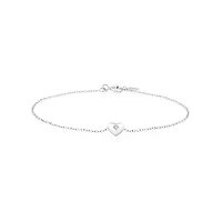 Mini Heart Bracelet with .004TW of Diamonds in Silver