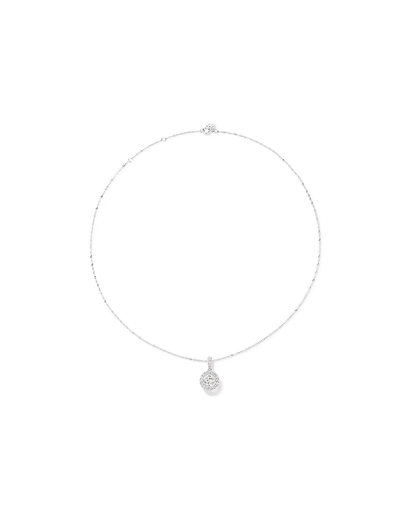 Lume Lab Round Pendant with 1.50 Carat TW of Laboratory-Grown Diamonds in 10kt White Gold