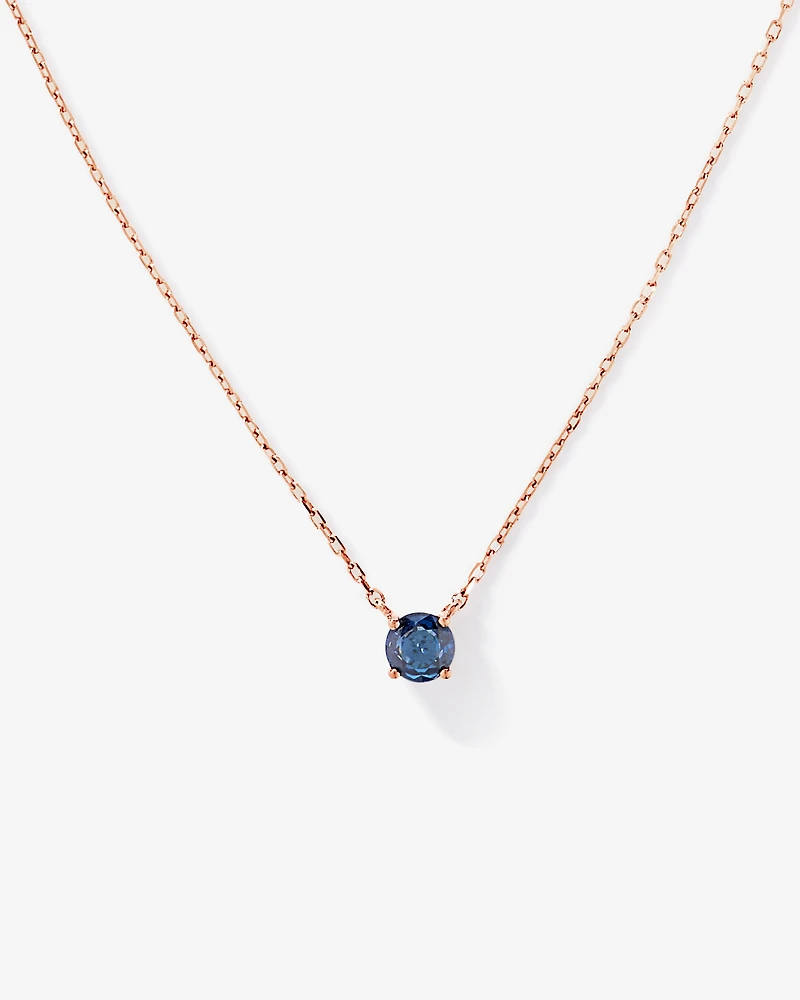 Australian Sapphire Round Cut Necklace in 10kt Rose Gold
