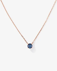 Australian Sapphire Round Cut Necklace in 10kt Rose Gold