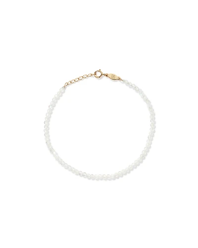 Moonstone Bead Bracelet in 10kt Yellow Gold