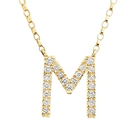 "M" Initial Necklace with 0.10 Carat TW of Diamonds in 10kt Yellow Gold