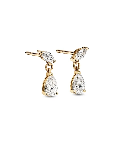 0,77 carat TW de boucles d’oreilles en diamant cultivées en laboratoire en or jaune 10 kt