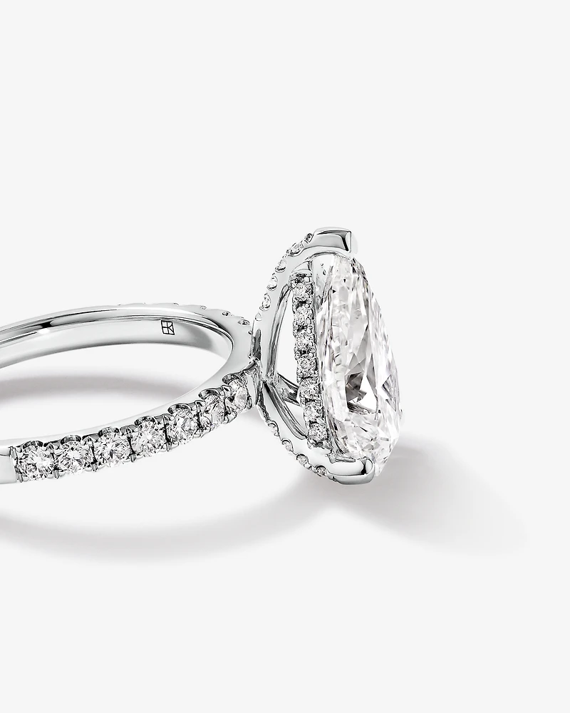 3.50 Carat TW Pear Cut Laboratory-Grown Diamond Engagement Ring in 18kt White Gold
