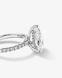 3.50 Carat TW Pear Cut Laboratory-Grown Diamond Engagement Ring in 18kt White Gold