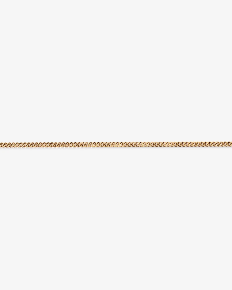 17cm (17") 2.1mm Width Solid Diamond Cut Curb Bracelet in 10kt Yellow Gold