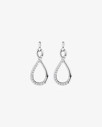 Cubic Zirconia Infinity Drop Stud Earrings in Sterling Silver