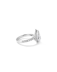 3.60 Carat TW Pear Cut Laboratory-Grown Diamond Halo Engagement Ring 18kt White Gold