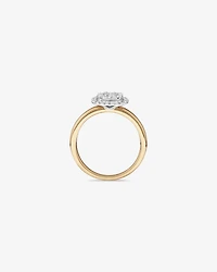 0.50 Carat TW Cushion Shaped Diamond Cluster Ring in 14kt Yellow & White Gold
