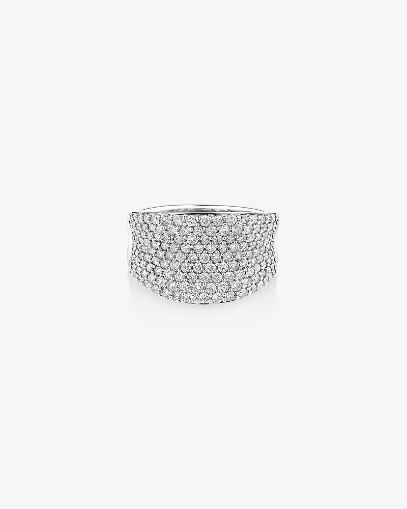Pave Classic Ring with 1.50 Carat TW Diamond in 14kt White Gold