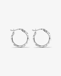 Large Diamond Cut Mirror Hoops in Sterling Silver