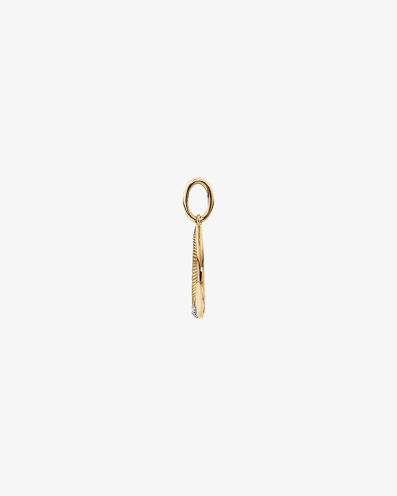 Diamond Crescent Moon Pendant in 10kt Yellow Gold