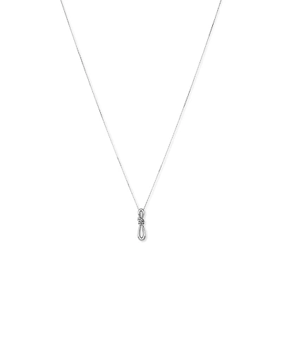 Vertical Sliding Knot Pendant Necklace in Sterling Silver