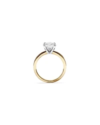 Bague de fiançailles solitaire en or jaune et blanc 14 carats, diamant rond brillant 2,00 cultivé laboratoire