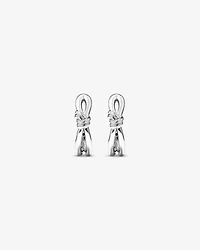 Boucles d'oreilles clous demi-créoles en nœud en argent sterling