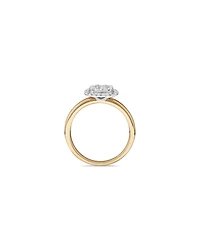 0.50 Carat TW Cushion Shaped Diamond Cluster Ring in 14kt Yellow & White Gold