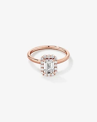 Bague de fiançailles TW de 1,46 carat en or rose 14 carats en or rose 14 carats