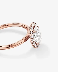 1.46 Carat TW Oval Cut Laboratory-Grown Diamond Halo Engagement Ring in 14kt Rose Gold