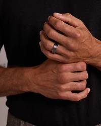 8mm Hammered Wedding Band In Tantalum