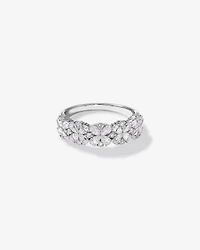 LAB. Pear and Round Brilliant Ring with 1.05 Carat TW of Laboratory-Grown Diamonds in 10kt White Gold