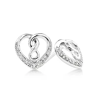 Heart infinitas Earring with 0.12 Carat TW of Diamonds in Sterling Silver