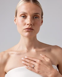 0.68 Carat TW Round Brilliant Diamond Solitaire Hidden Pave Halo Engagement Ring in Platinum