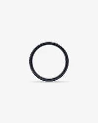 Bague de mariage à motifs de 6 mm en titane noir et or jaune 10KT