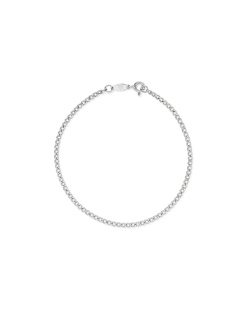 19cm (7.5") 2.4mm Width Semi Solid Diamond Cut Curb Bracelet in 10kt Gold
