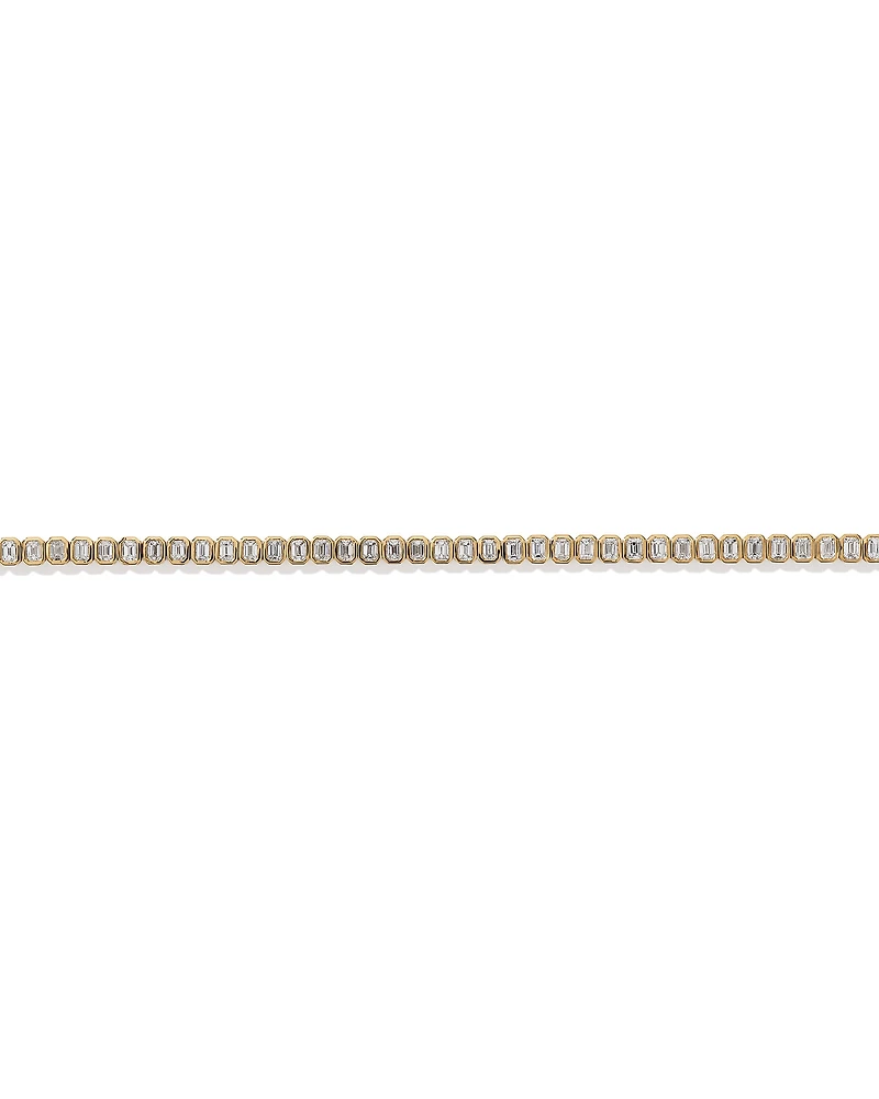 LAB. Tennis Bracelet with 2.95 Carat TW Emerald Cut Laboratory-Grown Diamonds in 10kt Yellow Gold