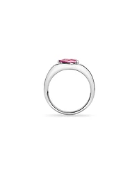 Pear Cut Blush Pink Tourmaline East-to-West Set Ring 10kt White Gold