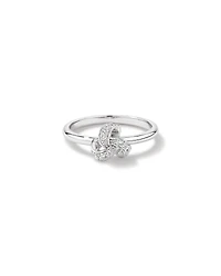 Cubic Zirconia Knot Split Band Ring in Sterling Silver