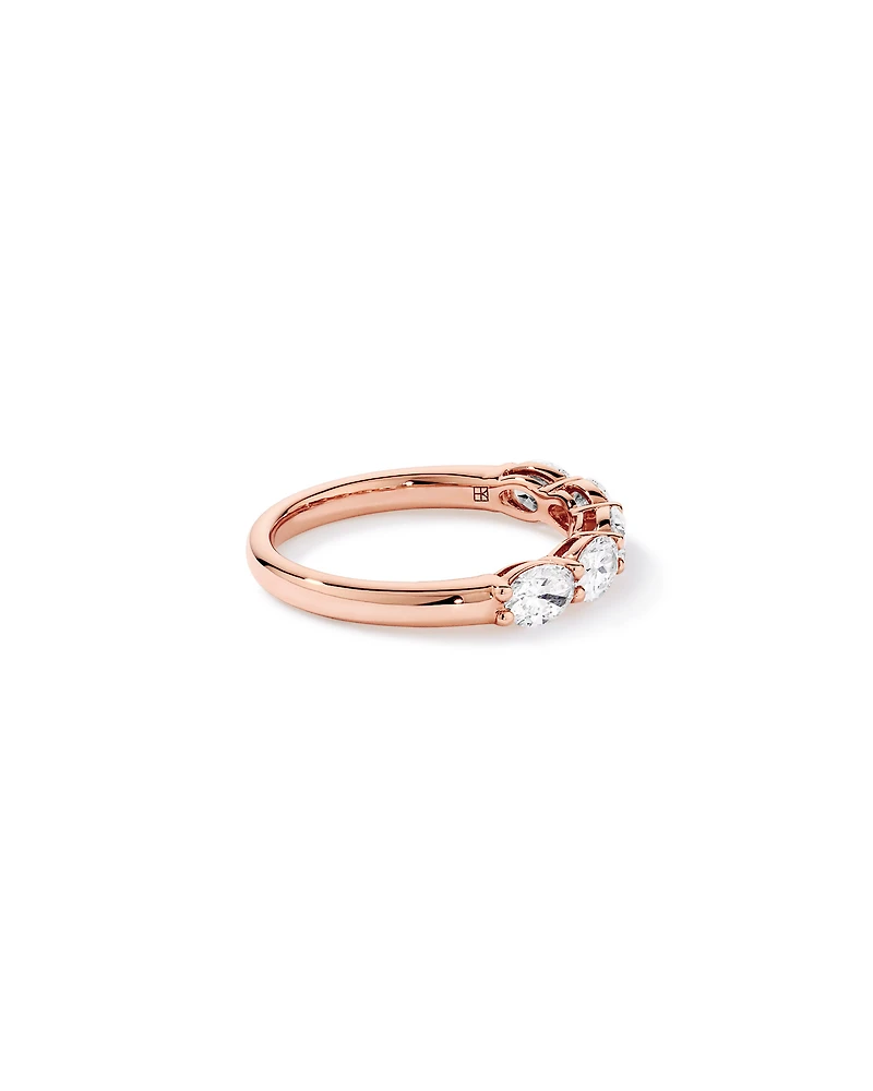 1.25 Carat TW East-West Oval Laboratory-Grown Diamond Wedding Ring 14kt Rose Gold