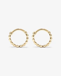 12mm Medium Beaded Huggie Earrings in 10kt Yellow Gold