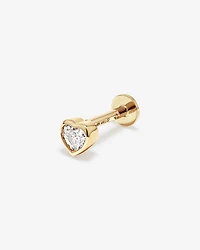 0.08 Carat TW Laboratory-Grown Diamond Heart Helix Earring in 10kt Yellow Gold