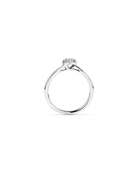 Bague de promesse en forme poire diamant 0,15 TW argent sterling