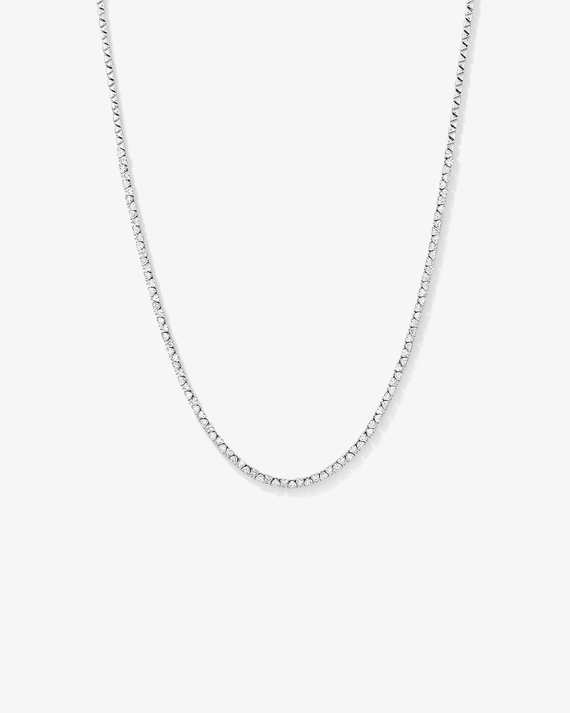 10.00 Carat TW Laboratory-Grown Diamond Heart Tennis Necklace in 10kt White Gold