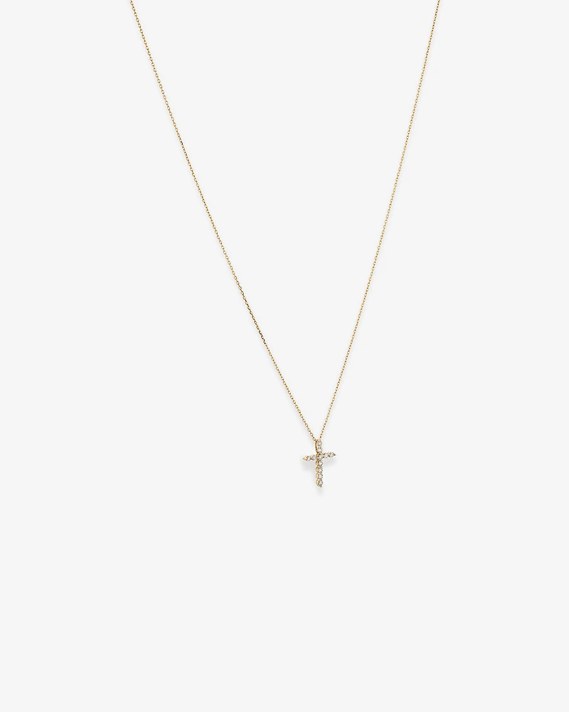 0.25 Carat TW Diamond Cross Pendant in 10kt Yellow Gold