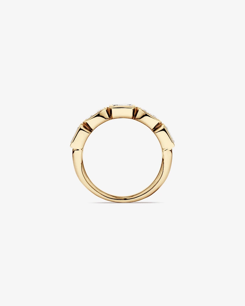 Alliance de mariage en diamant 1,50 carat TW sertie émeraude et taille ovale or jaune 14 carats