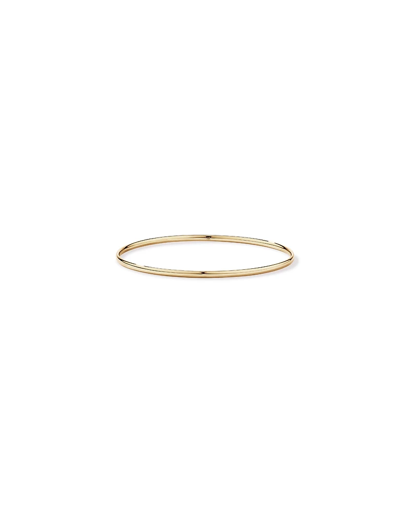 Slim Oval Bangle in 10kt Yellow Gold