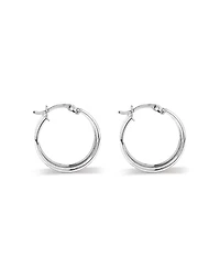 8mm Ribbed Flare Hoop Huggie Earrings in Sterling Silver