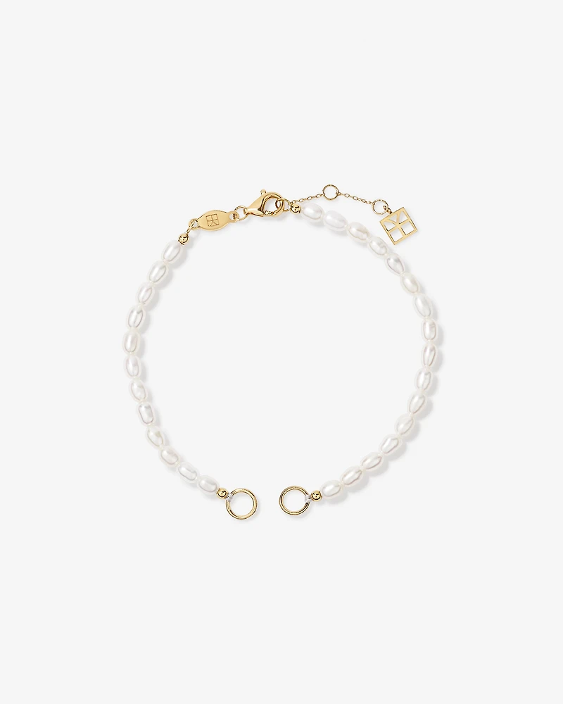3-3.5mm Cultured Freshwater Pearl Open Chain Bracelet in 10kt Yellow Gold