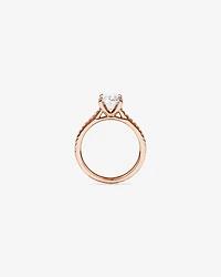 2.20 Carat TW Oval Cut Laboratory-Grown Diamond Engagement Ring 14kt Rose Gold