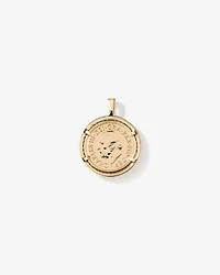 0.38 Carat TW Diamond Half Sovereign Medallion Pendant in 10kt and 22kt Yellow Gold