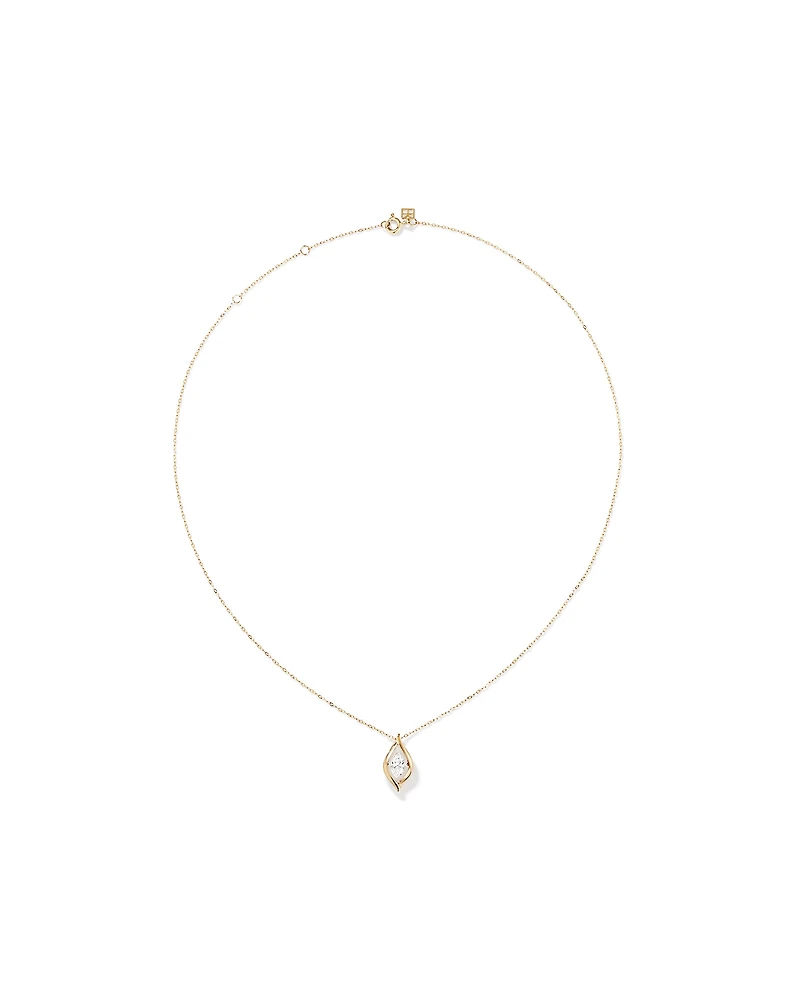 Lume Lab Marquise Pendant with 0.50 Carat TW of Laboratory-Grown Diamond in 10kt Yellow Gold