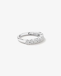 Round Cubic Zirconia Half Eternity Band in Sterling Silver