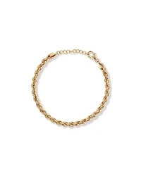 19cm (7.5") 4.4mm Width Semi-Solid Rope Bracelet in 10kt Yellow  Gold